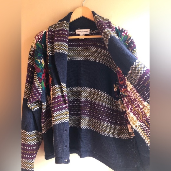 Casual Corner Embroidered Cardigan Floral Women’s Sweater Long Sleeve Size M - Picture 11 of 15